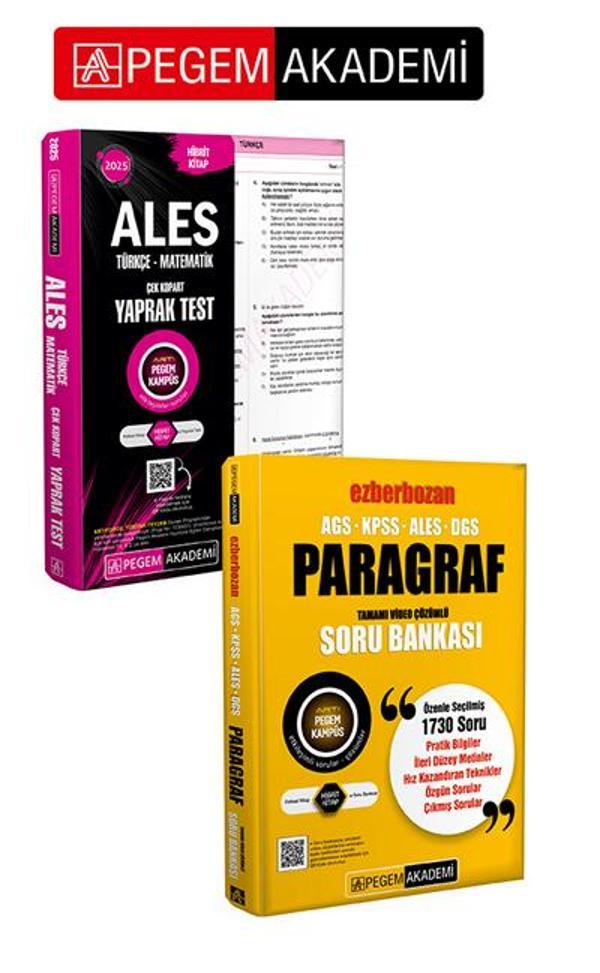 PEGEM AKADEMİ 2025 ALES Türkçe-Matematik Çek Kopart Yaprak Test + AGS-KPSS-ALES-DGS Ezberbozan Parag - Pegem Akademi Yayıncılık - Image 1
