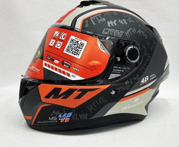 MT Targo S Ivan Ortola B4 Şeffaf Vizörlü V-14b Kapalı Kask Mat Renk - Image 1