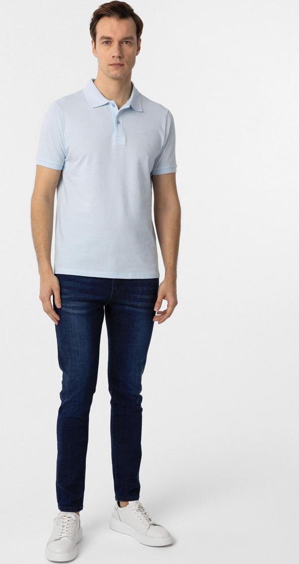 Süvari Dar Kesim Pamuk Çekmeyen Kumaş Polo Yaka Tişört - Image 1