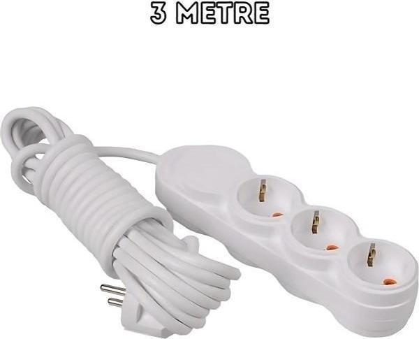 Çocuk Korumalı 3 Metre Kablolu 3 Lü Grup Priz - Image 1