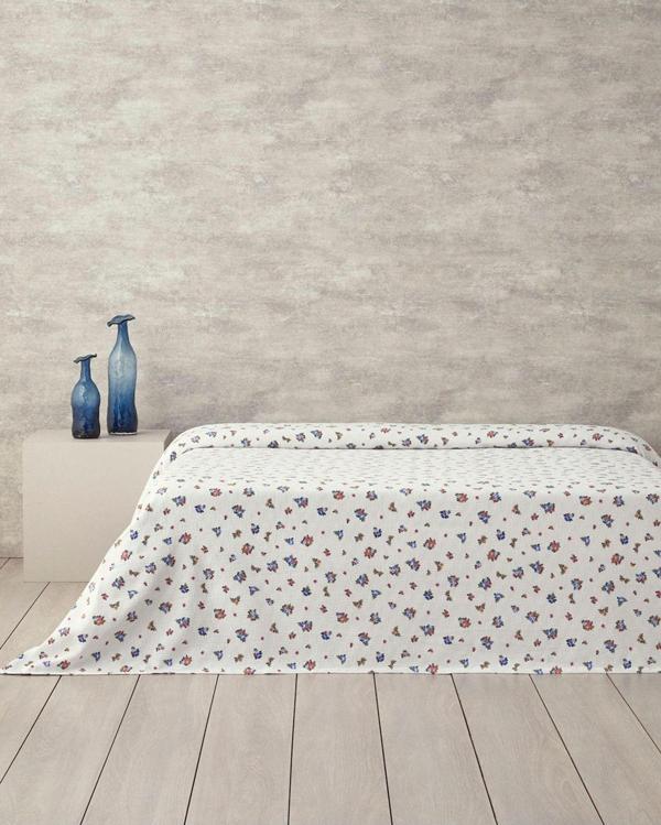 English Home Blossom Breeze Tek Kişilik Pike Mavi-Turuncu - Image 1