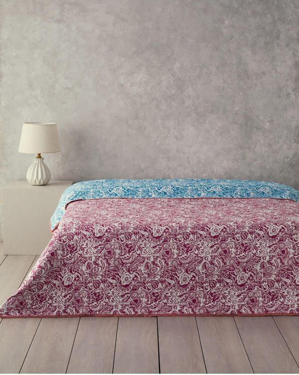 English Home Folk Art Tek Kişilik Çok Amaçlı Örtü Koyu Pembe - Image 1