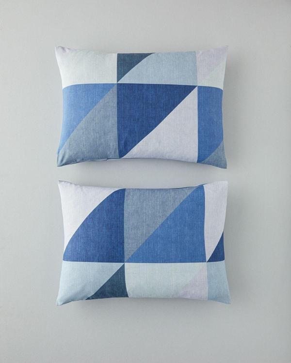 English Home Triad Kolay Ütülenir 2'Li Yastık Kılıfı 50X70 Cm Mavi - Image 1