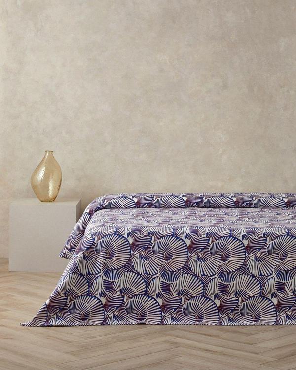 English Home Marine Mosaic Çift Kişilik Pike Lacivert-Turuncu - Image 1