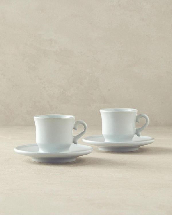 English Home Elite Seramik 4 Parça 2 Kişilik Kahve Fincan Takımı Gri - Image 1