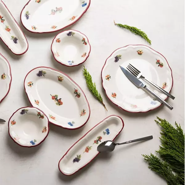 Porser Rustik Grace Fulya 14 Parça Kahvaltı Takımı - Image 1