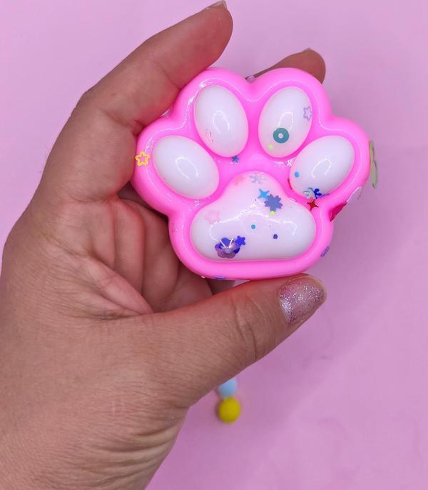Pati Taba Squishy Kedi Pati Sıkma 7 cm Pullu Pati Sukuşi - Pembe - Image 1