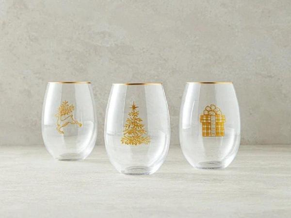 English Home Christmas Match Cam 3'Lü Meşrubat Bardağı 350 Ml Gold - Image 1