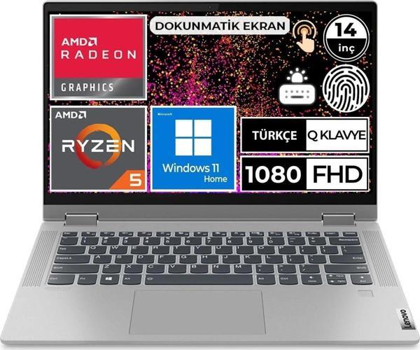 Ideapad Flex 5 Ryzen 5 5500U 8gb Ram 512GB SSD 14" Windows 11 Dokunmatik Ekran 82HU00EETX - Image 1
