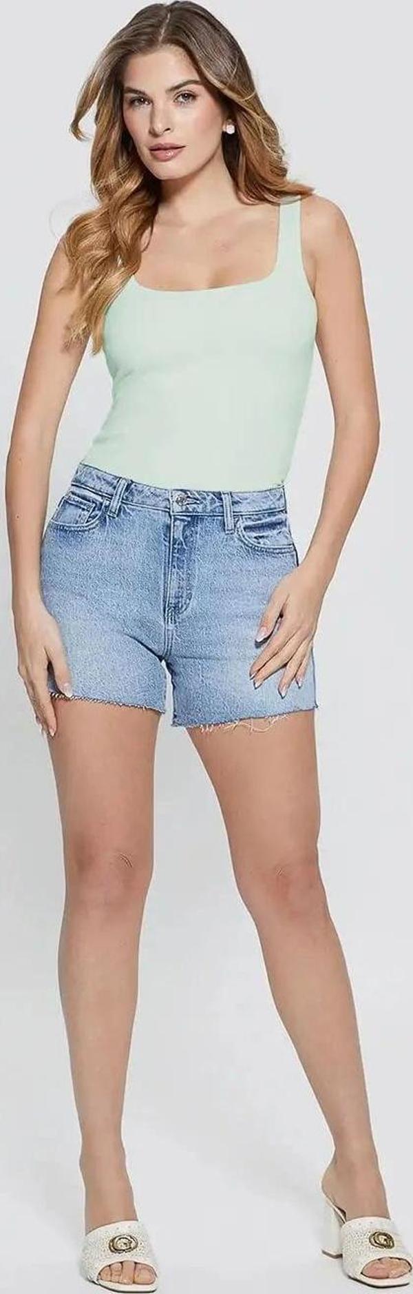 Guess Kadın Yeşil  Sl  Charlote T-Shirt - Image 1
