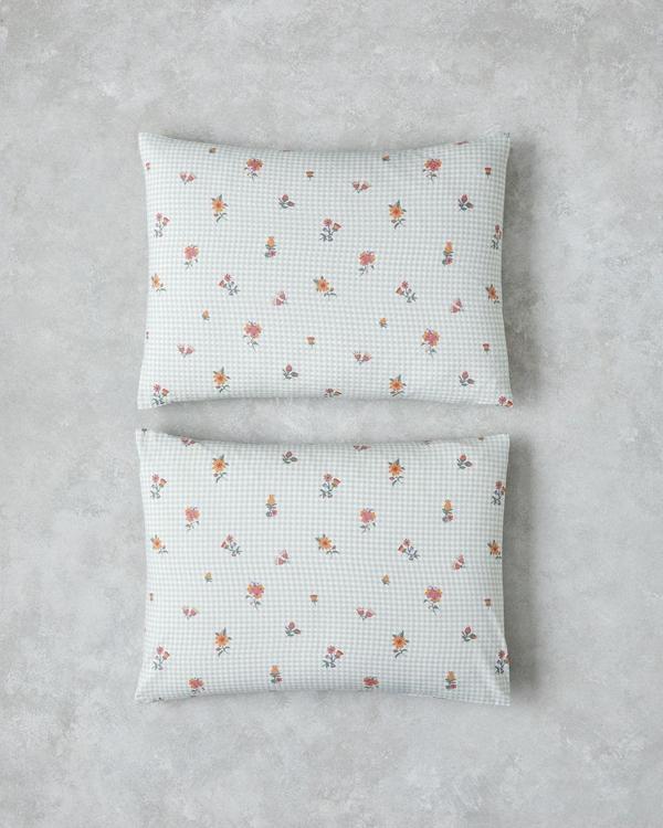 English Home Floral Plaid Kolay Ütülenir 2'Li Yastık Kılıfı 50X70 Cm Pembe - Yeşil - Image 1