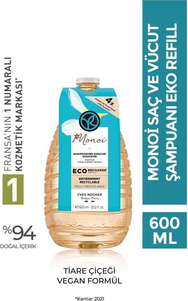 Yves Rocher Bitkisel Özlerin Canlandırıcı Etkisi İle Nemlendirici Saç Ve Vücut Şampuanı - 600 Ml - Image 1