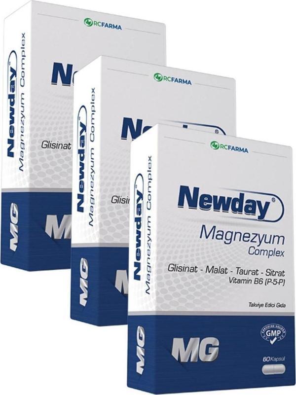 Newday Magnezyum Complex Vitamin B6, 60 Kapsül 3 Adet - Image 1