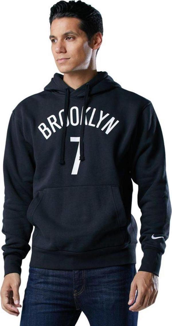 Nike NBA Brooklyn 7 Hoodie Erkek Kapüşonlu Bol Kesim Sweatshirt Siyah - Image 1