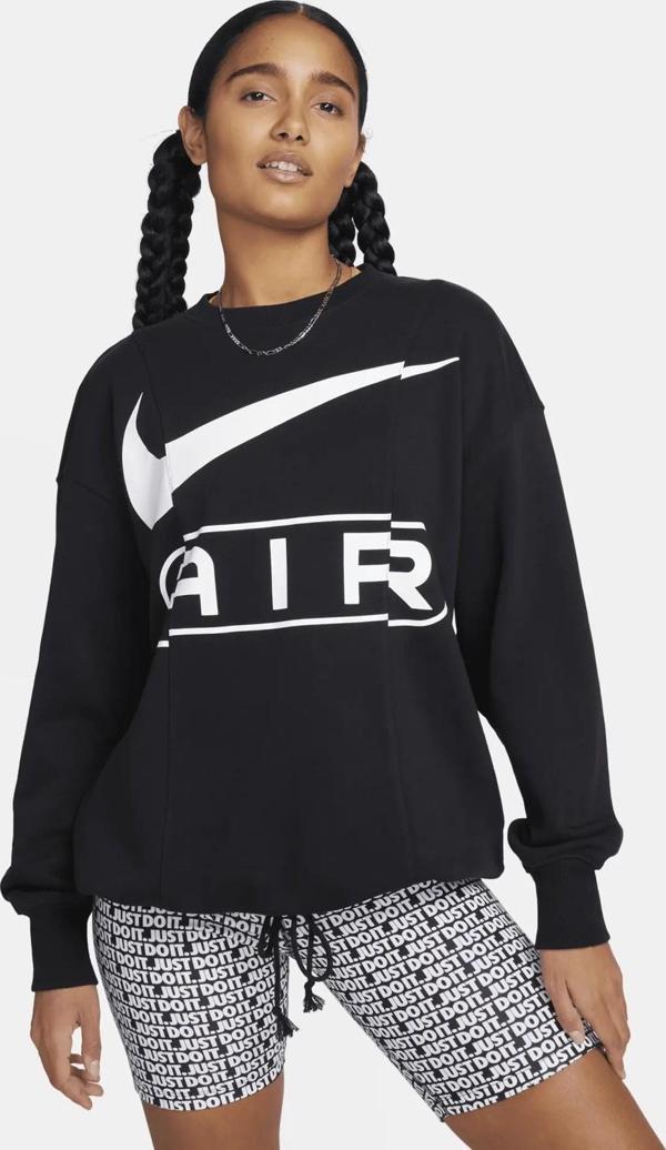 Nike Air Women's Oversized Crew Neck French Terry Sweatshirt Kadın Geniş Kalıp Sweatshirt Siyah - Image 1