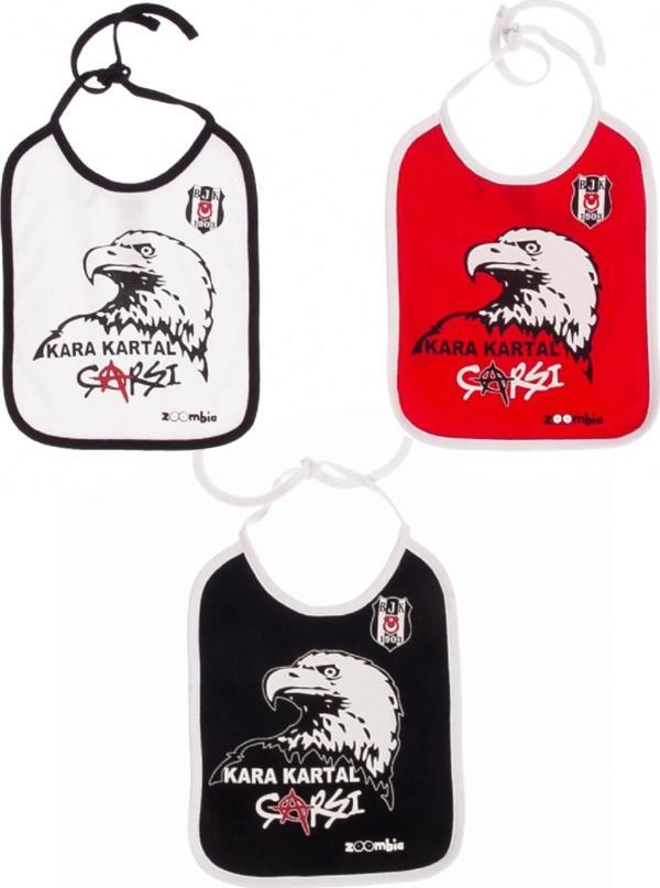 Beşiktaş Zoombia Orjinal Lisanslı 3'lü Bebek Önlük Seti Kartal Baskılı - Image 1