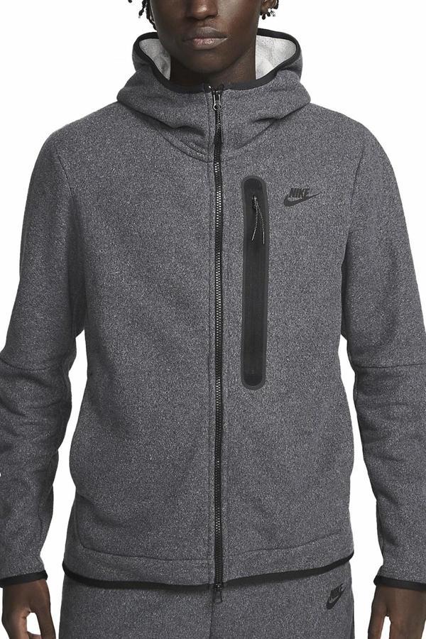 Nike Sportswear Tech Fleece Winter Full Zip Gray Hoodie Kapüşonlu Kalın Erkek Sweatshirt Gri - Image 1