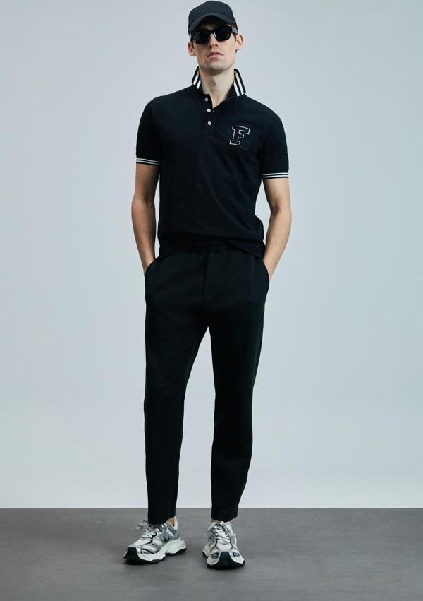 Lufian Erkek Everes Smart Polo T-Shirt 111040216 Siyah - Image 1