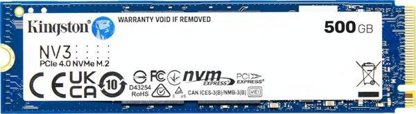 Kingston 500GB NV3 PCIe 4.0 NVMe M.2 2280 SSD Disk SNV3S-500G SSD Disk - Image 1