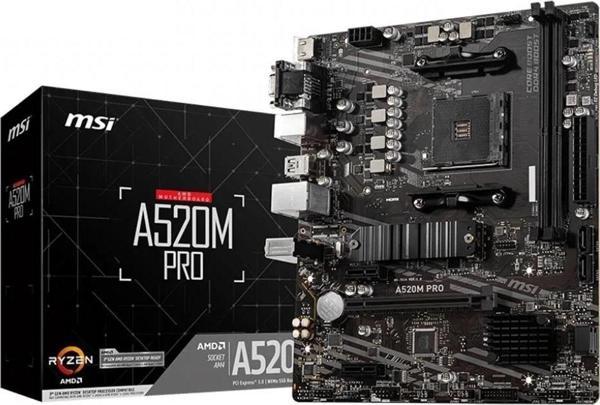Msi A520M PRO Amd A520 Soket AM4 DDR4 4600 MHz(OC) M.2 Anakart - Image 1