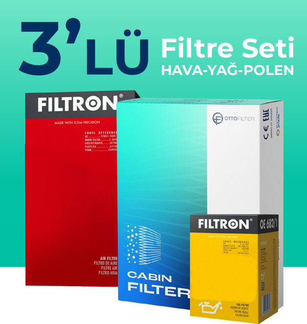 Filtron Mercedes A180 Benzin Filtre Bakım Seti (2012-2018) 3 Lü - Image 1