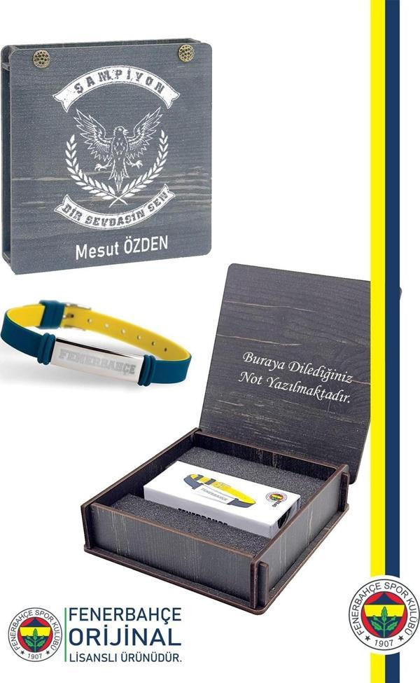 Fenerbahçe Orijinal Lisanslı Fashion Ayarlanabilir Bileklik Kişiye Özel Ahşap Kutulu - Image 1