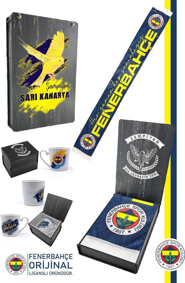 Fenerbahçe Orijinal Lisanslı Her Zaman Hep Seninleyiz Şal Atkı Seramik Kupa Set Kanarya  - Image 1