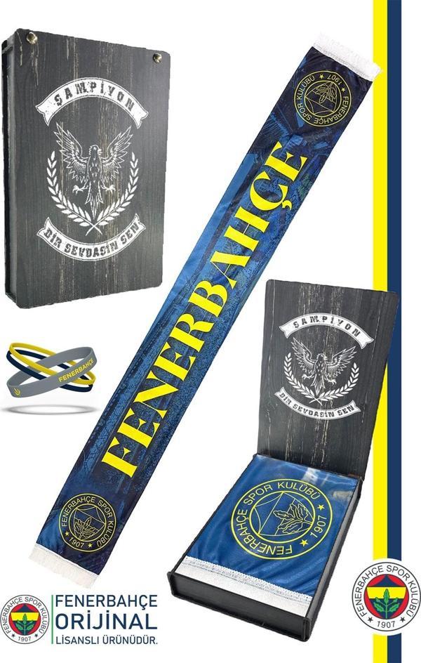 Fenerbahçe Orijinal Lisanslı Bir Şarkısın Sen Fenerbahçe Şal Atkı Ve Bileklik Set Kanary - Image 1