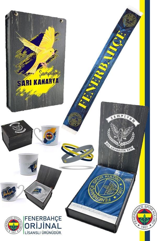 Fenerbahçe Orijinal Lisanslı Bir Şarkısın Sen FB Şal Atkı Kupa ve Bileklik Set Hediyelik - Image 1