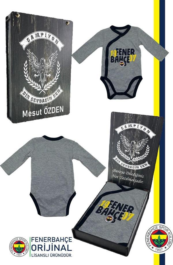 Fenerbahçe Orijinal Lisanslı 1907 Fenerbahçe Bebek Body Zıbın Kişiye Özel Hediyelik - Image 1