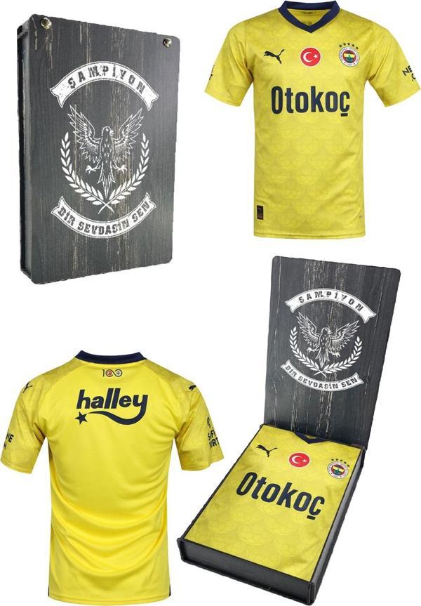 Fenerbahçe Orijinal 23/24 Sarı Forma Hediyelik Ahşap Kutulu - Image 1