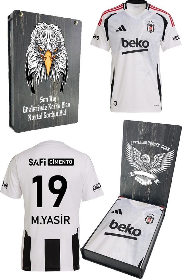 Beşiktaş Orijinal Kişiye Özel 24-25 Beyaz Forma Kartal Baskılı Ahşap Kutulu - Image 1