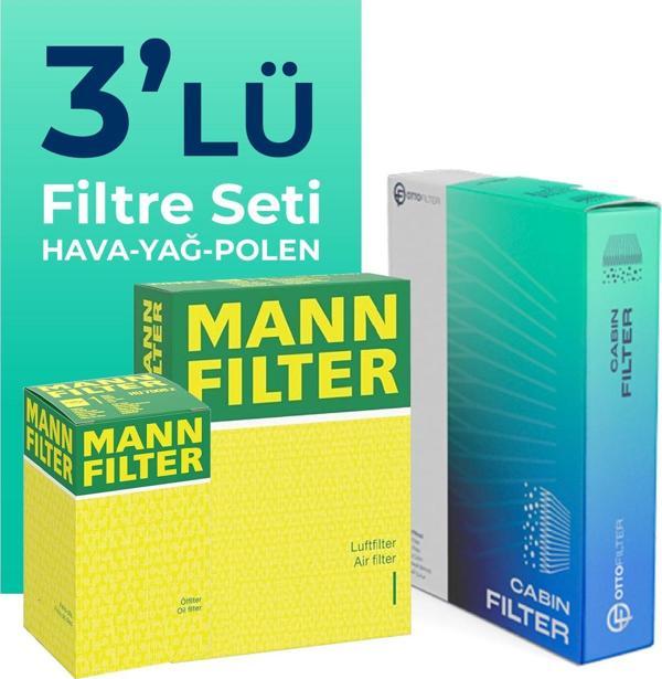 MANN Peugeot 5008 1.6 Dizel E-HDi Filtre Bakım Seti (2010-2015) 3 Lü - Image 1