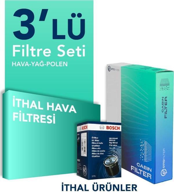 Citroen C3 1.4 Dizel Filtre Bakım Seti (2010-2015) 3 Lü - Image 1