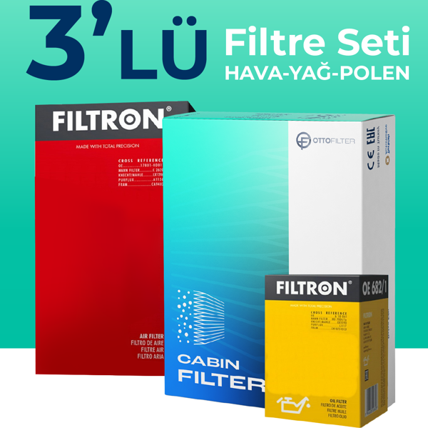 Filtron Fiat Fiorino 1.3 Dizel Filtre Bakım Seti EURO 4 (2007-2016) 3 Lü - Image 1