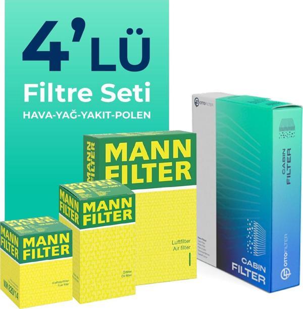 MANN Kia Venga 1.4 Dizel Filtre Bakım Seti (2010-2014) 4 Lü - Image 1