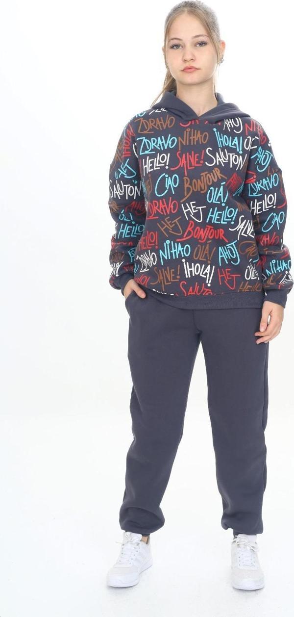 Toontoy Kız Çocuk Kapüşonlu Eşofman Takım - Image 1