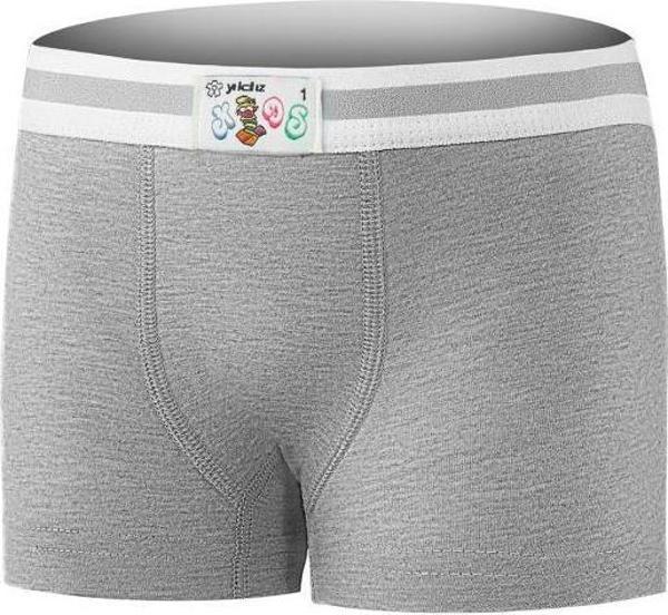 12 Adet Yıldız Erkek Çocuk Likralı Boxer Gri 402 - Image 1