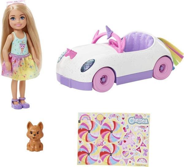 Barbie Club Chelsea Bebek ve Arabası, 15 cm'lik Sarışın Bebek, 3-7 Yaş Arası Kızlar İçin GXT41 - Image 1