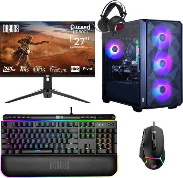 Dragos DRx6732 i5 14400F 32GB Ram 1TB M.2 NVMe 8GB RTX4060 27 İnç 240Hz Curved Oyun Hazır Sistem - Image 1