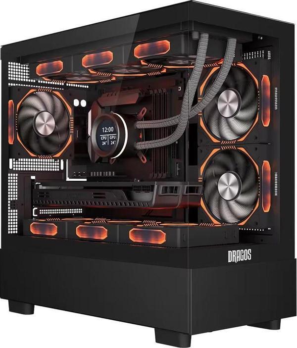 Dragos DRx7314 Ryzen 7 7800X3D 32GB DDR5 Ram 1TB NVMe 8GB RTX4060 Sıvı Soğutmalı Oyun Hazır Sistem - Image 1