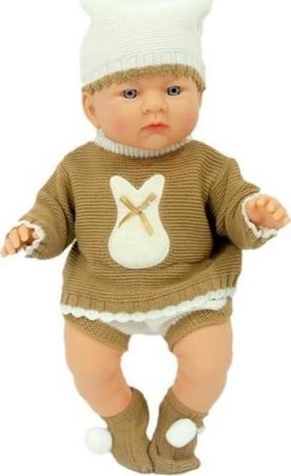 Galtoys Yeni Doğmuş Kahve Bej Elbiseli Azra Bebek GLT1128-B - Image 1