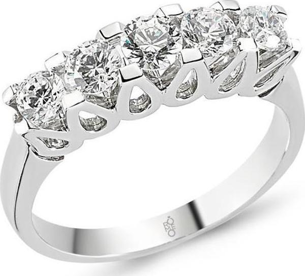 18 Ayar Altın 1.00 Ct Pırlanta Beştaş Yüzük RMY507 - Image 1