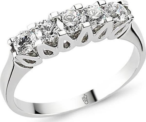 18 Ayar Altın 0.80 Ct Pırlanta Beştaş Yüzük RMY516 - Image 1
