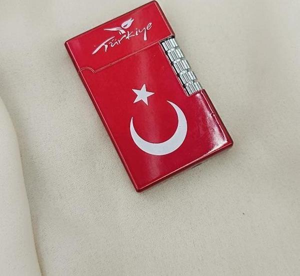 Çakmak Metal Gazlı Doldurulabilir Çakmak Ay Yıldız İşlemeli 17677    - Image 1