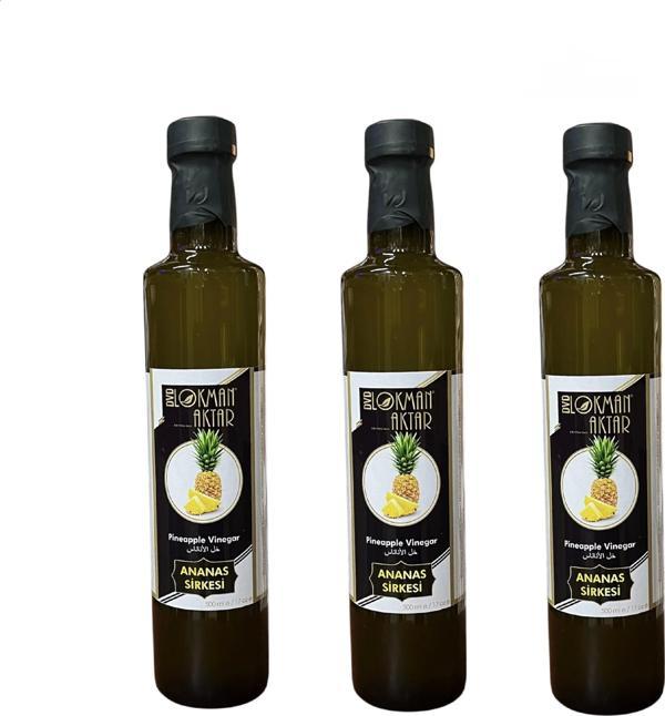 Ananas Sirkesi, Katkısız, Doğal, 500ml 3 Adet, Lokman Aktar - Image 1