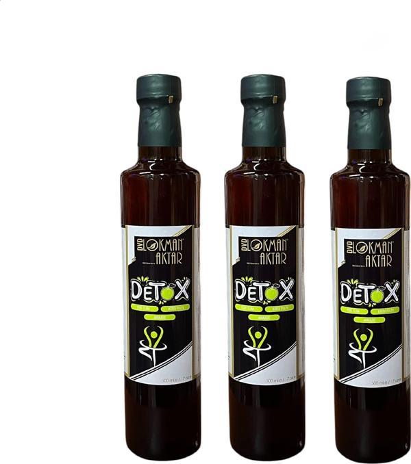 Detox Sirkesi, Katkısız, Doğal, 500ml 3 Adet, DVD Lokman Aktar - Image 1