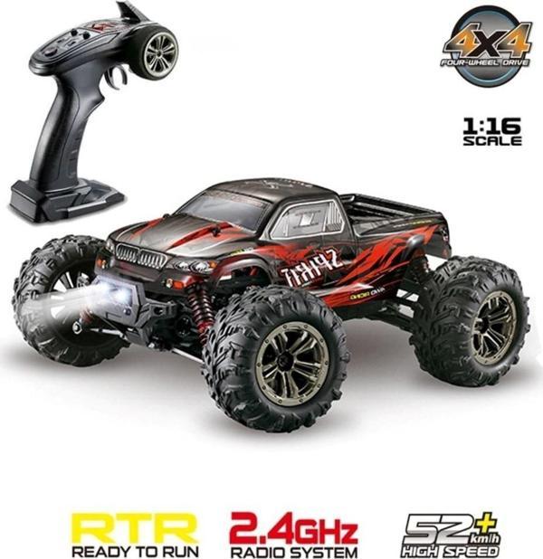Xinlehong 1:16 Brushless Uzaktan Kumandalı Yüksek Hızlı Rc Araba 52km/s 2.4Ghz 4WD Usb Şarj Kırmızı - Image 1