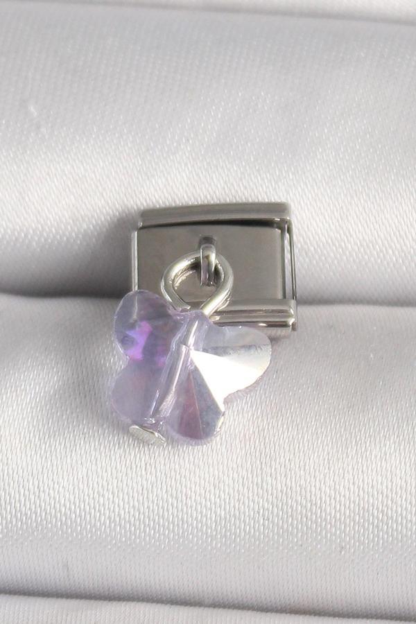 Gümüş Renk Mor Zirkon Taşlı Nomination Charm - EBJ250501W32951 - Image 1