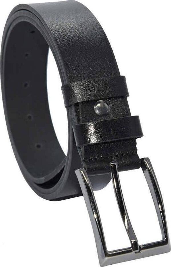 Siyah Çocuk Boy Hakiki Deri Tek Katmanlı Düz Model 3 cm. Tokalı Klasik Kemer 300-G - Image 1